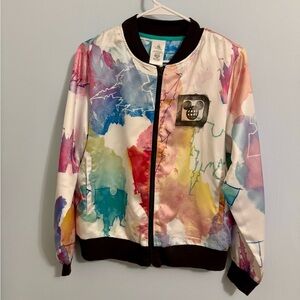Walt Disney World Satin Bomber Jacket Watercolor Cinderella’s Castle, Size M